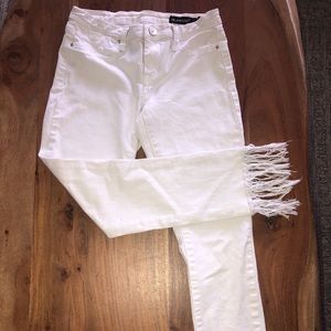 BLANKNYC White Fringe Jeans